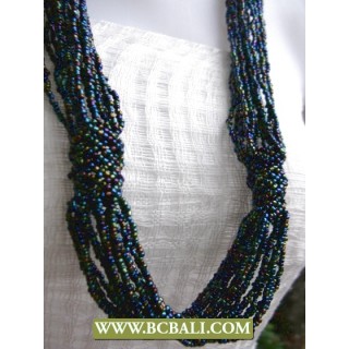 Paua Long Braided Necklaces Fashion Beaded